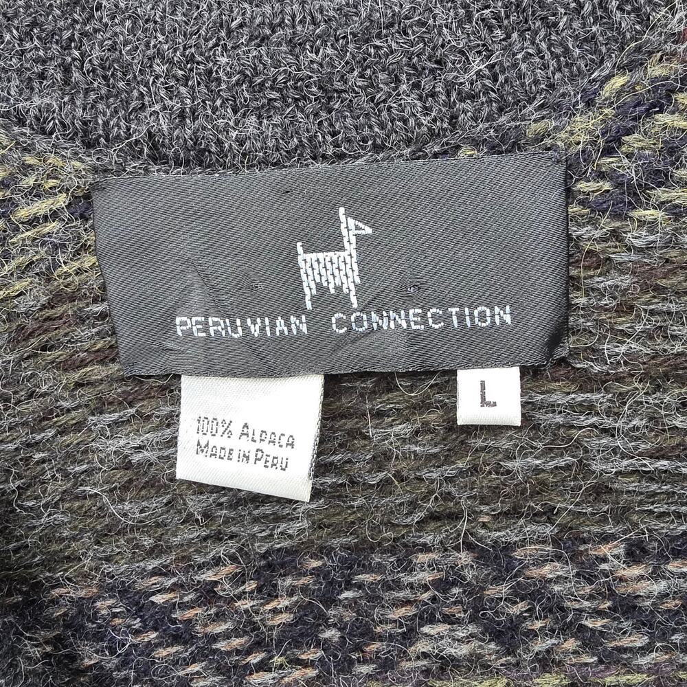 Peruvian Connection Multicolor Wool Knit Button Vest - Picture 3 of 5